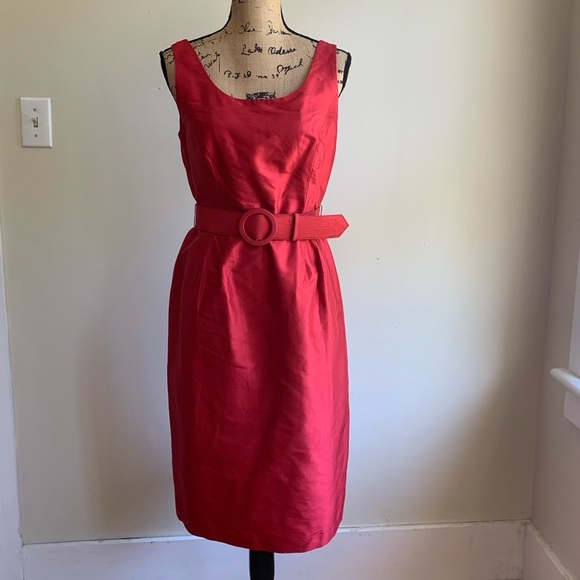 Talbots Dresses & Skirts - Talbots red silk belted dress 10